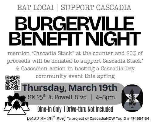 Support C-D-PDX on Thursday, 3/19. Burgerville is donating 20% of sales at the SE Powell location from 4-8PM.